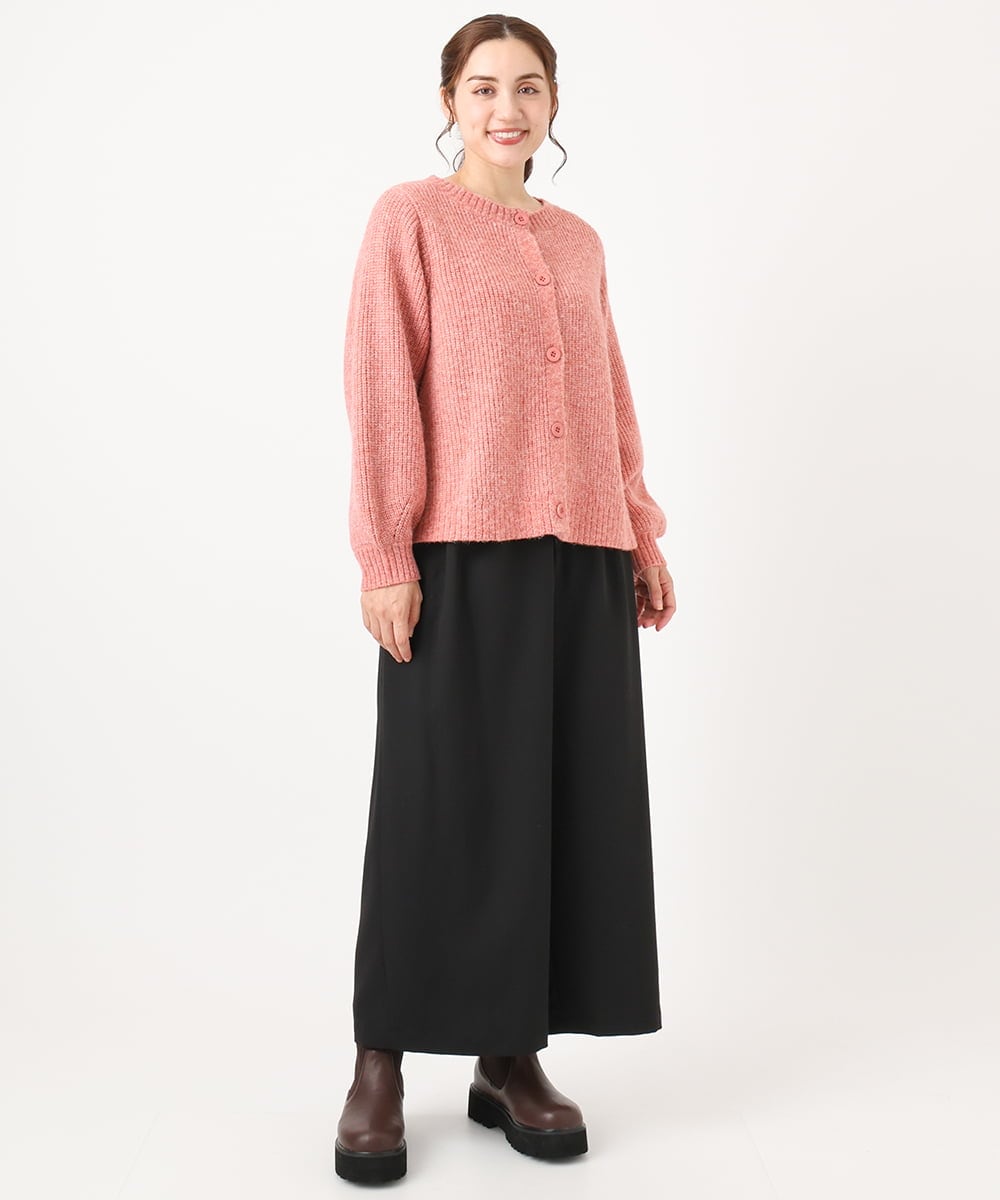 OLLAA26129 eur3(エウルキューブ) 【大きいサイズ】タックワイドパンツ ブラック(94)