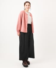 OLLAA26129 eur3(エウルキューブ) 【大きいサイズ】タックワイドパンツ ブラック(94)
