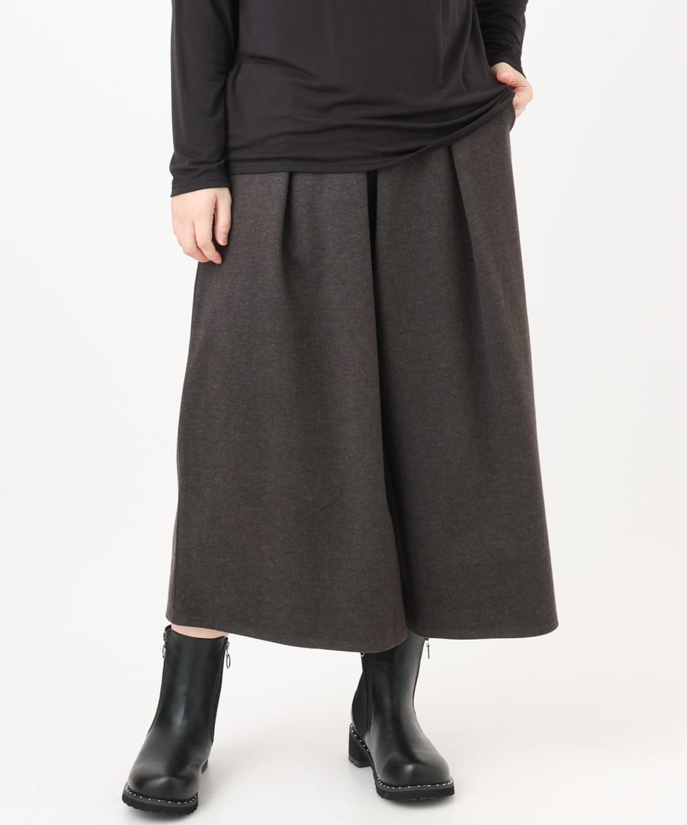 OLLAD06099 eur3(エウルキューブ) 【大きいサイズ】ウール調キュロットパンツ ダークグレー(93)