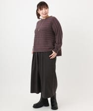 OLLAD06099 eur3(エウルキューブ) 【大きいサイズ】ウール調キュロットパンツ ダークグレー(93)