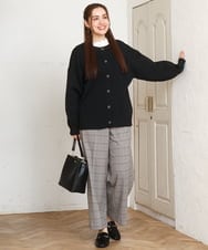 OLLAD11099 eur3(エウルキューブ) 【大きいサイズ】ロイヤルヒート裏起毛ワイドパンツ ライトグレー(91)