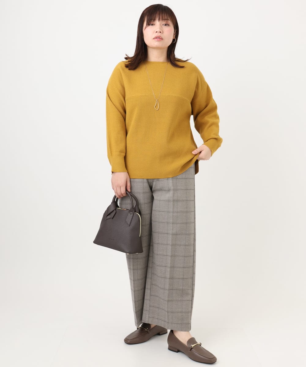 OLLAD11099 eur3(エウルキューブ) 【大きいサイズ】ロイヤルヒート裏起毛ワイドパンツ ライトグレー(91)