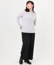 OLLAD11099 eur3(エウルキューブ) 【大きいサイズ】ロイヤルヒート裏起毛ワイドパンツ ブラック(94)