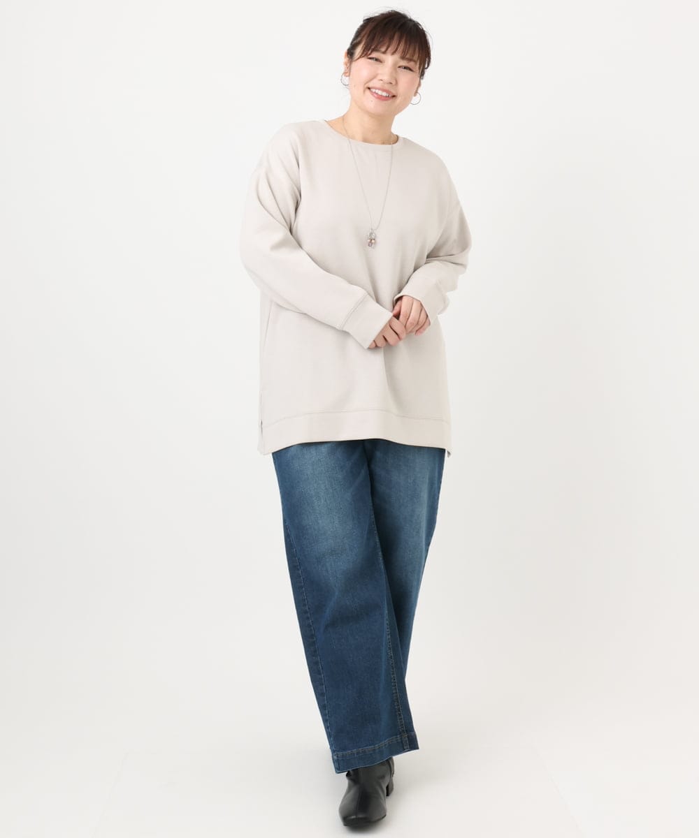OLLAD24109 eur3(エウルキューブ) 【大きいサイズ】ストレートデニムパンツ ネイビー(57)