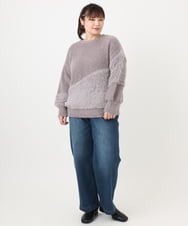 OLLAD24109 eur3(エウルキューブ) 【大きいサイズ】ストレートデニムパンツ ネイビー(57)