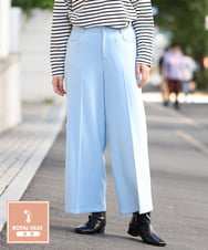 OLLAS03090 eur3(エウルキューブ) 【大きいサイズ】ロイヤルヒートワイドパンツ ライトブルー(50)