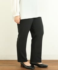 OLLAS18100 eur3(エウルキューブ) 【大きいサイズ/11号サイズあり/セットアップ対応】カットジョーゼットテーパードパンツ ブラック(94)