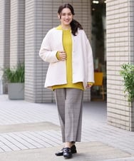 OLLAV06099 eur3(エウルキューブ) 【大きいサイズ】ロイヤルヒート裏起毛ワイドパンツ ベージュ(82)