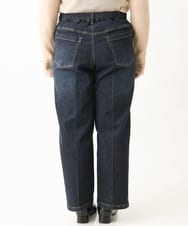 OLLAV19099 eur3(エウルキューブ) 【大きいサイズ】ストレッチワイドデニムパンツ ネイビー(57)