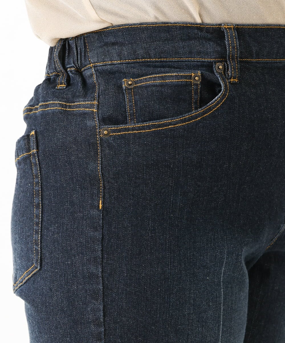 OLLAV19099 eur3(エウルキューブ) 【大きいサイズ】ストレッチワイドデニムパンツ ネイビー(57)
