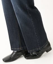OLLAV19099 eur3(エウルキューブ) 【大きいサイズ】ストレッチワイドデニムパンツ ネイビー(57)