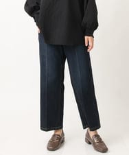 OLLAV19099 eur3(エウルキューブ) 【大きいサイズ】ストレッチワイドデニムパンツ ネイビー(57)