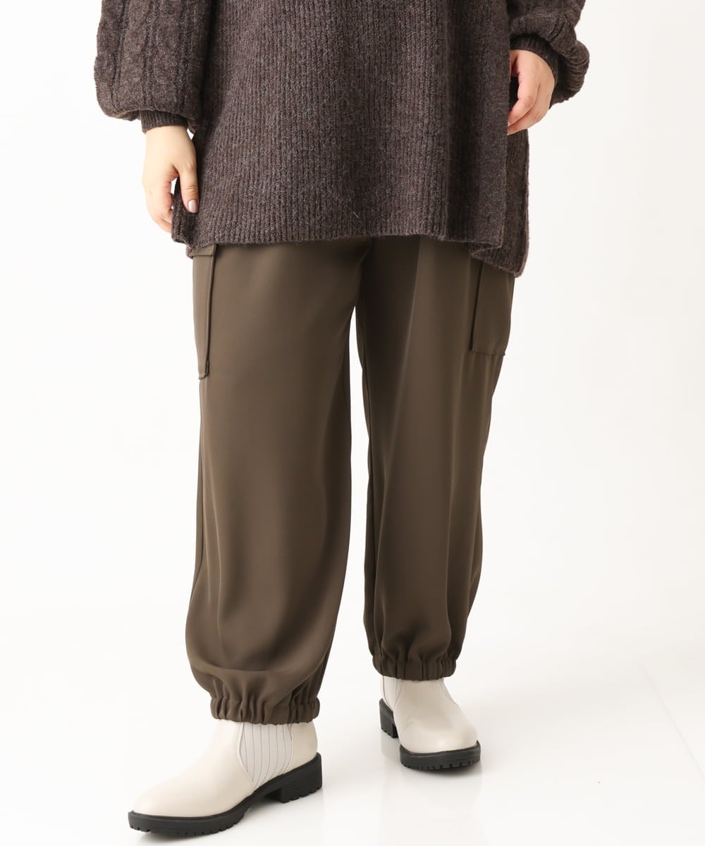 OLLAV28129 eur3(エウルキューブ) 【大きいサイズ】ストレッチカーゴパンツ カーキ(36)