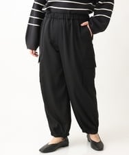 OLLAV28129 eur3(エウルキューブ) 【大きいサイズ】ストレッチカーゴパンツ ブラック(94)