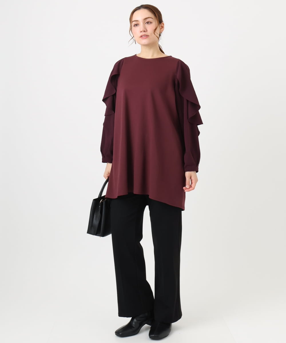 OLLBD22099 eur3(エウルキューブ) 【大きいサイズ】ストレートジャージーパンツ ブラック(94)