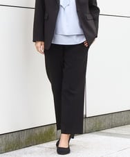 OLLBD23139 eur3(エウルキューブ) 【大きいサイズ/11号サイズあり/洗える/セットアップ対応】Wクロスストレートパンツ ブラック(94)