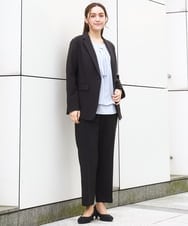 OLLBD23139 eur3(エウルキューブ) 【大きいサイズ/11号サイズあり/洗える/セットアップ対応】Wクロスストレートパンツ ブラック(94)
