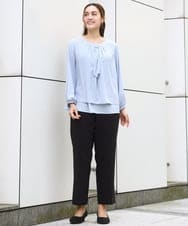 OLLBD23139 eur3(エウルキューブ) 【大きいサイズ/11号サイズあり/洗える/セットアップ対応】Wクロスストレートパンツ ブラック(94)