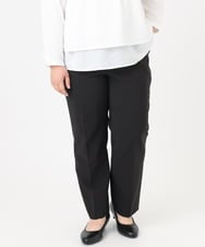 OLLBD23139 eur3(エウルキューブ) 【大きいサイズ/11号サイズあり/洗える/セットアップ対応】Wクロスストレートパンツ ブラック(94)