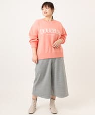 OLLBD28109 eur3(エウルキューブ) 【大きいサイズ】ジャージーキュロットパンツ ライトグレー(91)