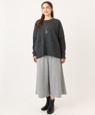 OLLBD28109 eur3(エウルキューブ) 【大きいサイズ】ジャージーキュロットパンツ ライトグレー(91)