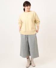 OLLBD28109 eur3(エウルキューブ) 【大きいサイズ】ジャージーキュロットパンツ ライトグレー(91)
