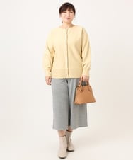 OLLBD28109 eur3(エウルキューブ) 【大きいサイズ】ジャージーキュロットパンツ ライトグレー(91)