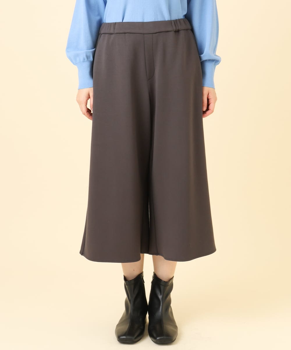 OLLBD28109 eur3(エウルキューブ) 【大きいサイズ】ジャージーキュロットパンツ ダークグレー(93)