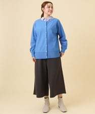 OLLBD28109 eur3(エウルキューブ) 【大きいサイズ】ジャージーキュロットパンツ ダークグレー(93)