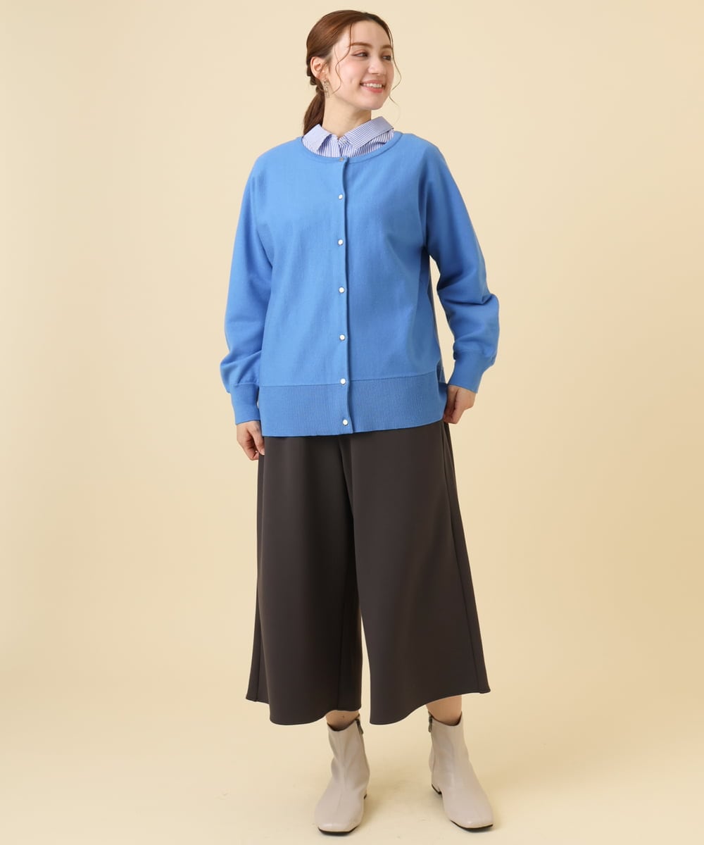 OLLBD28109 eur3(エウルキューブ) 【大きいサイズ】ジャージーキュロットパンツ ダークグレー(93)