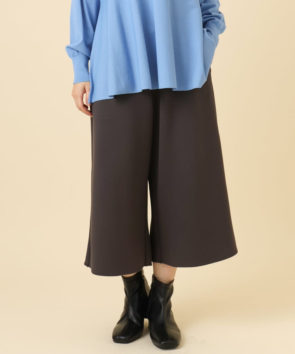 OLLBD28109 eur3(エウルキューブ) 【大きいサイズ】ジャージーキュロットパンツ ダークグレー(93)