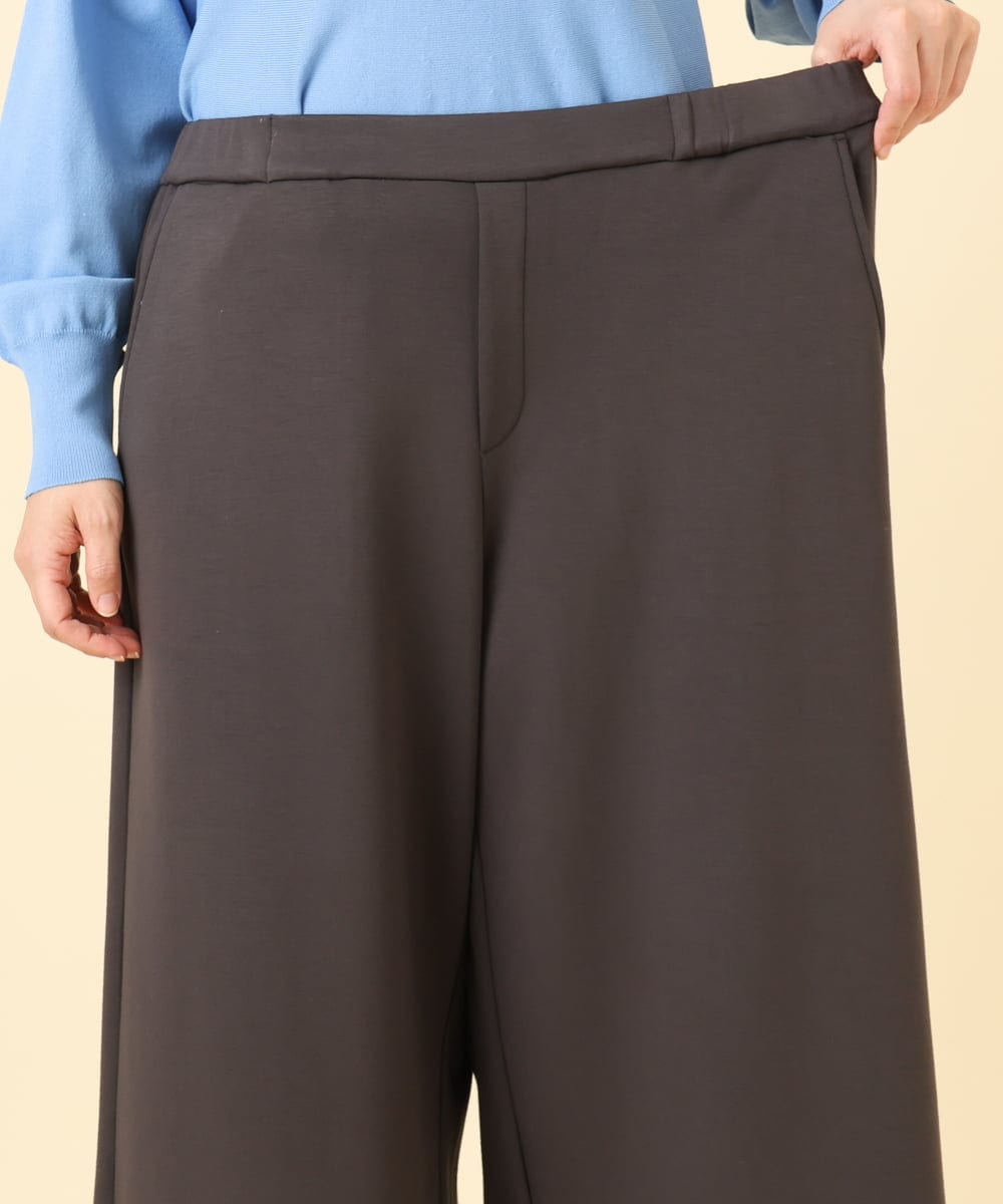 OLLBD28109 eur3(エウルキューブ) 【大きいサイズ】ジャージーキュロットパンツ ダークグレー(93)