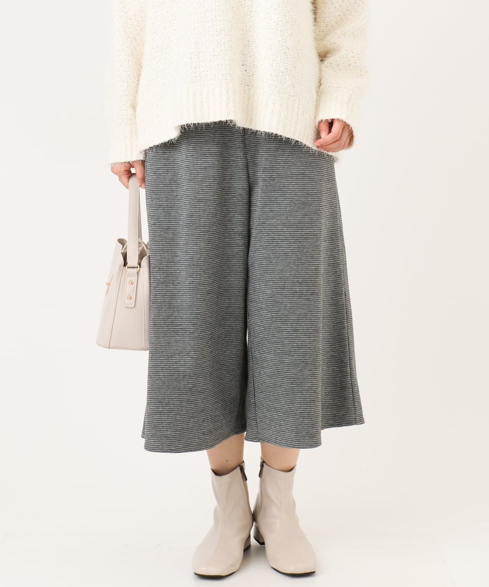 OLLBD28109 eur3(エウルキューブ) 【大きいサイズ】ジャージーキュロットパンツ ブラック(94)