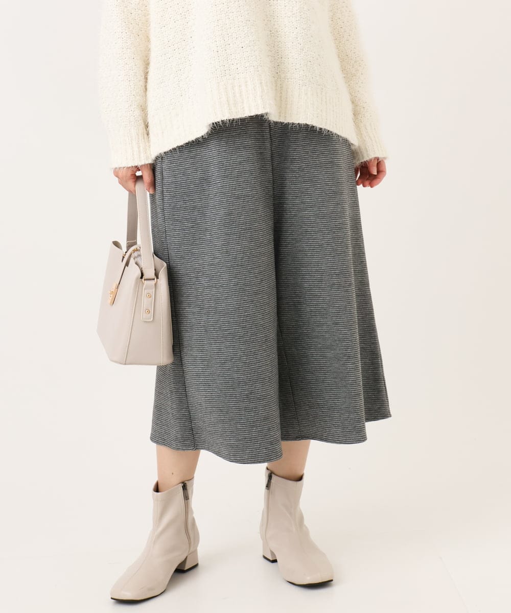 OLLBD28109 eur3(エウルキューブ) 【大きいサイズ】ジャージーキュロットパンツ ブラック(94)