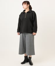 OLLBD28109 eur3(エウルキューブ) 【大きいサイズ】ジャージーキュロットパンツ ブラック(94)