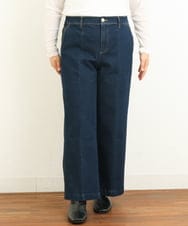 OLLBS27090 eur3(エウルキューブ) 【大きいサイズ】センター切替ワイドデニム ネイビー(57)