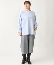 OLLBV22099 eur3(エウルキューブ) 【大きいサイズ】ジャージーキュロットパンツ ダークグレー(93)