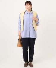 OLLCD01089 eur3(エウルキューブ) 【大きいサイズ】ストレッチスリムパンツ ネイビー(57)