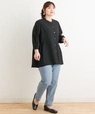 OLLCS04080 eur3(エウルキューブ) 【大きいサイズ】さらさらストレッチストレートパンツ ライトブルー(50)