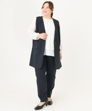 OLLDA01139 eur3(エウルキューブ) 【大きいサイズ/11号サイズあり/セットアップ対応】Wクロスストレッチテーパードパンツ ネイビー(57)