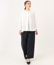OLLDD05139 eur3(エウルキューブ) 【大きいサイズ/11号サイズあり/洗える/セットアップ対応】Wクロスワイドパンツ ネイビー(57)
