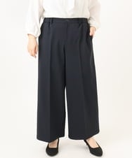 OLLDD05139 eur3(エウルキューブ) 【大きいサイズ/11号サイズあり/洗える/セットアップ対応】Wクロスワイドパンツ ネイビー(57)
