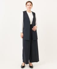 OLLDD05139 eur3(エウルキューブ) 【大きいサイズ/11号サイズあり/洗える/セットアップ対応】Wクロスワイドパンツ ネイビー(57)