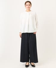 OLLDD05139 eur3(エウルキューブ) 【大きいサイズ/11号サイズあり/洗える/セットアップ対応】Wクロスワイドパンツ ネイビー(57)