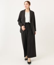 OLLDD05139 eur3(エウルキューブ) 【大きいサイズ/11号サイズあり/洗える/セットアップ対応】Wクロスワイドパンツ ブラック(94)