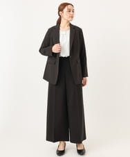 OLLDD05139 eur3(エウルキューブ) 【大きいサイズ/11号サイズあり/洗える/セットアップ対応】Wクロスワイドパンツ ブラック(94)