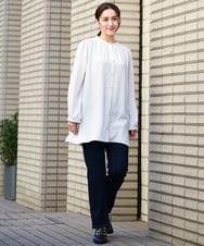 OLLDV03089 eur3(エウルキューブ) 【大きいサイズ】ゆるフィットストレッチデニム ネイビー(57)