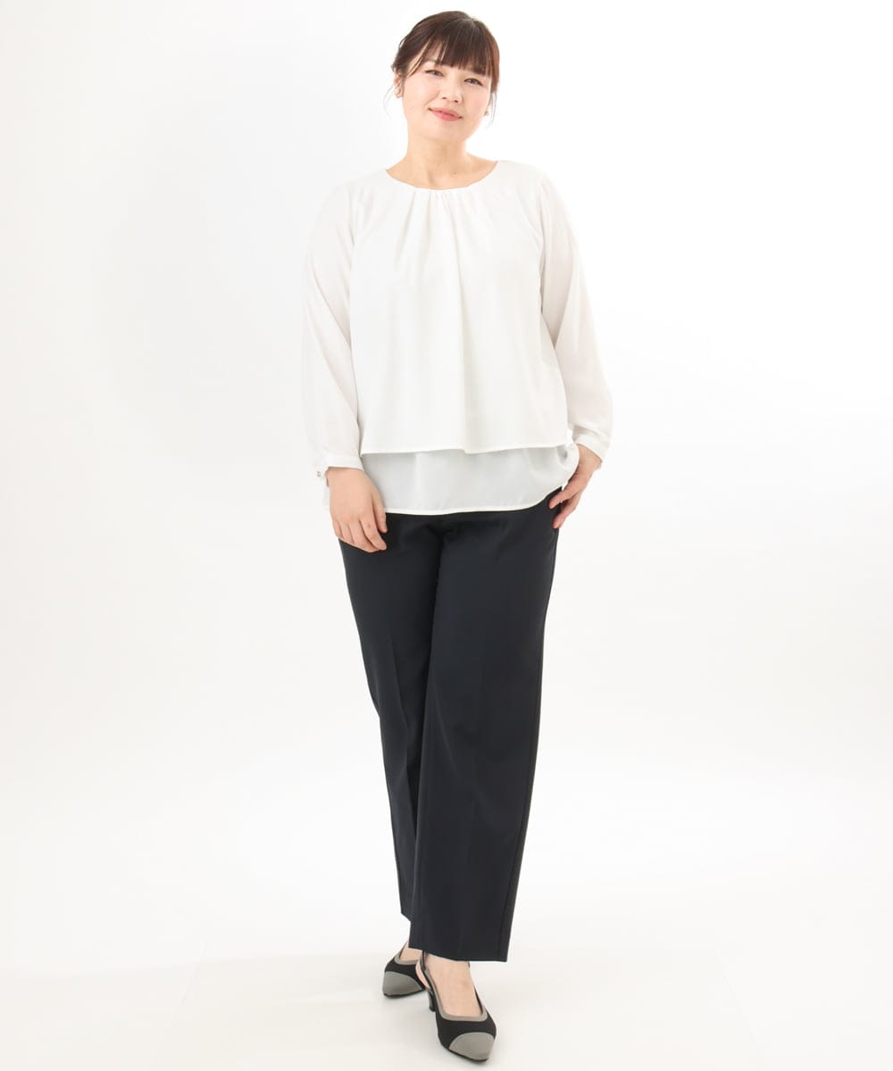 OLLED03139 eur3(エウルキューブ) 【大きいサイズ/11号サイズあり/セットアップ可能】ストレッチセンタープレスパンツ ネイビー