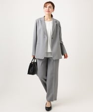 OLLED03139 eur3(エウルキューブ) 【大きいサイズ/11号サイズあり/セットアップ可能】ストレッチセンタープレスパンツ グレー
