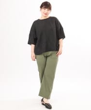 OLLED06099 eur3(エウルキューブ) 【大きいサイズ】ストレッチベイカーパンツ カーキ